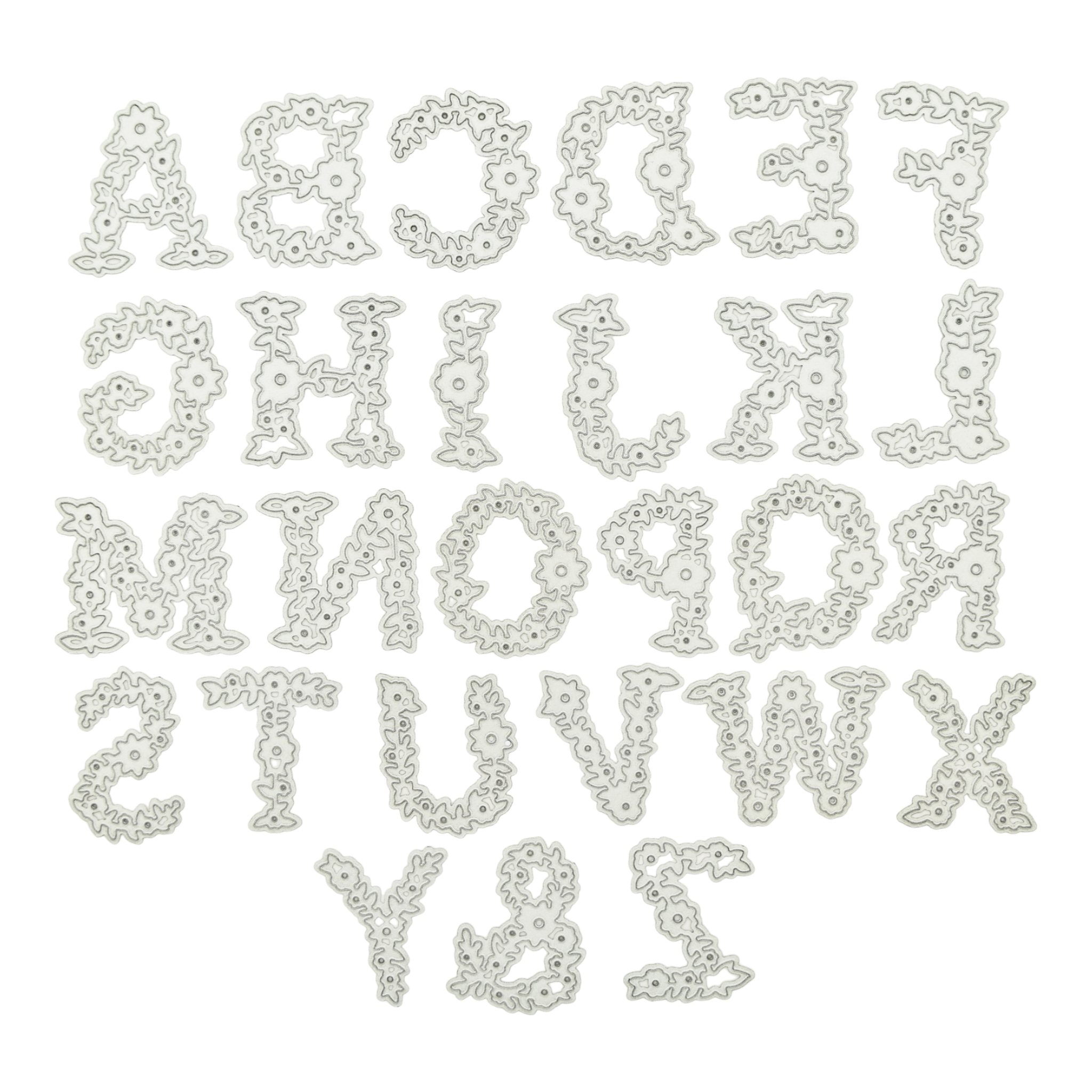 Floral Alphabet - Steel Cutting Die Set
